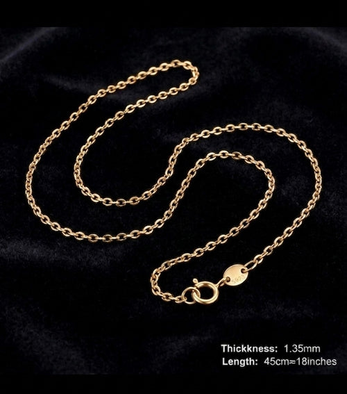 "Golden Hour" Box Chain – 14k Gold Plated 925 Sterling Silver
