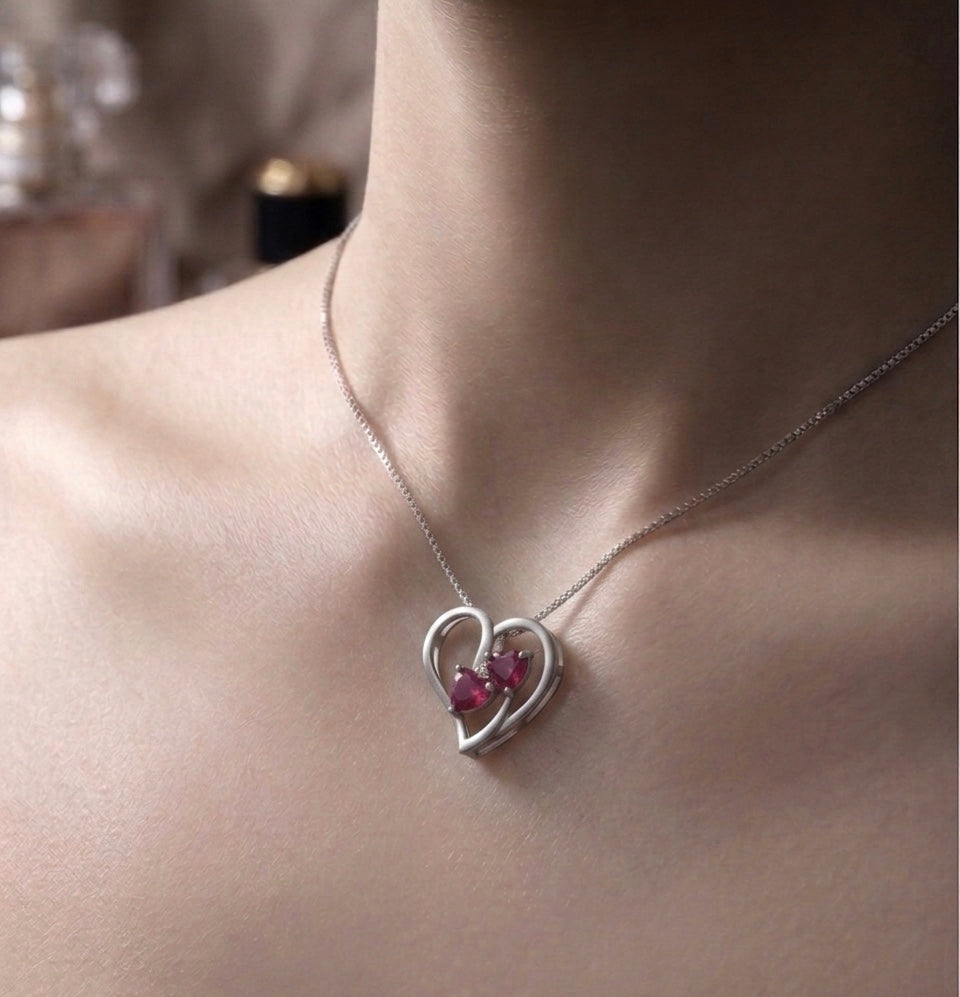"Eternal Love" Pink Ruby Pendant – 925 Sterling Silver