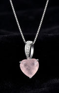 Heart-Shaped Rose Quartz Pendant (Pendant Only) – 925 Silver