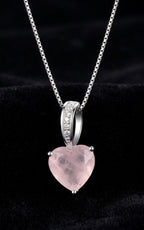 Heart-Shaped Rose Quartz Pendant (Pendant Only) – 925 Silver