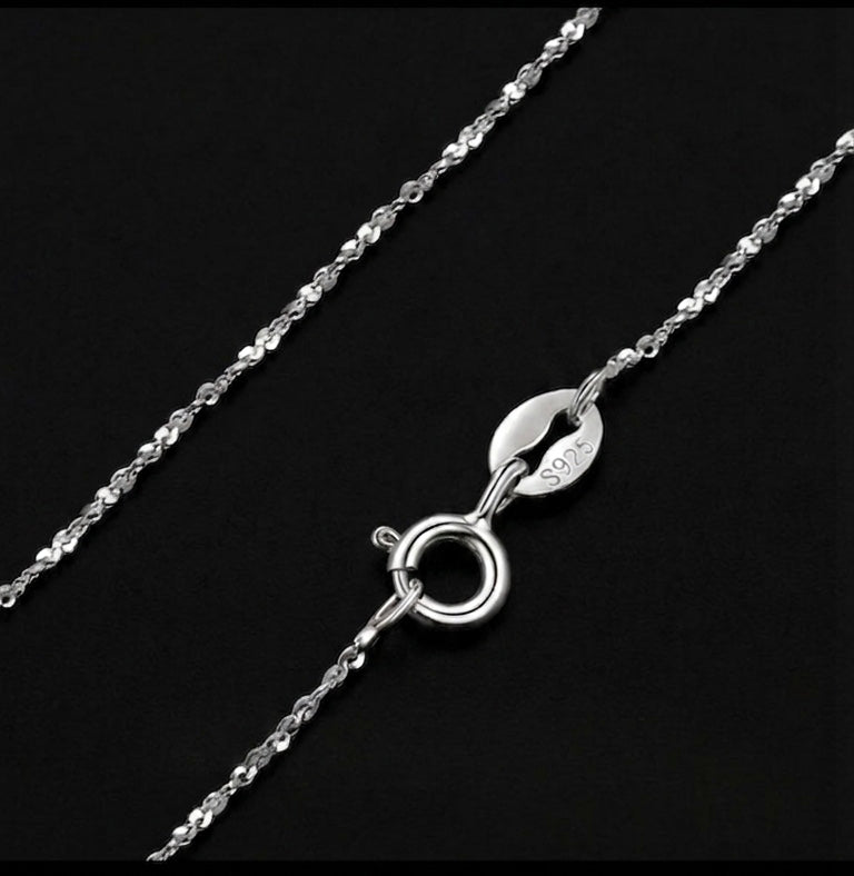 "Singapore Silk" Diamond-Cut Chain – 925 Sterling Silver