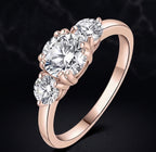 "Eternal Promise" Moissanite Ring – 3-Stone Trilogy Engagement Ring in 925 Silver