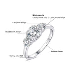 "Eternal Promise" Moissanite Ring – 3-Stone Trilogy Engagement Ring in 925 Silver