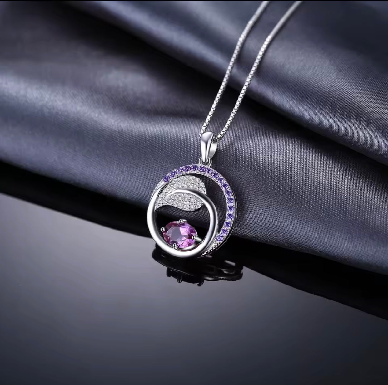 "Mystic Leaf" Alexandrite Pendant – 925 Sterling Silver