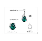 "Royal Emerald" Pear-Cut Pendant – 925 Sterling Silver