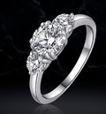 "Eternal Promise" Moissanite Ring – 3-Stone Trilogy Engagement Ring in 925 Silver
