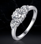 "Eternal Promise" Moissanite Ring – 3-Stone Trilogy Engagement Ring in 925 Silver