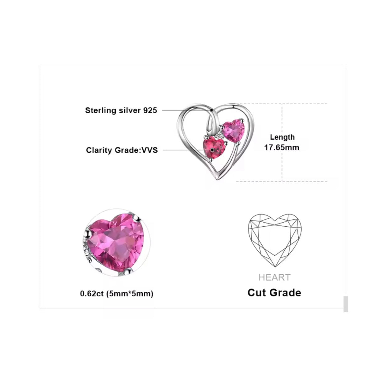 "Eternal Love" Pink Ruby Pendant – 925 Sterling Silver