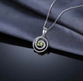 "Peridot Aura" Circular Pendant – 925 Sterling Silver