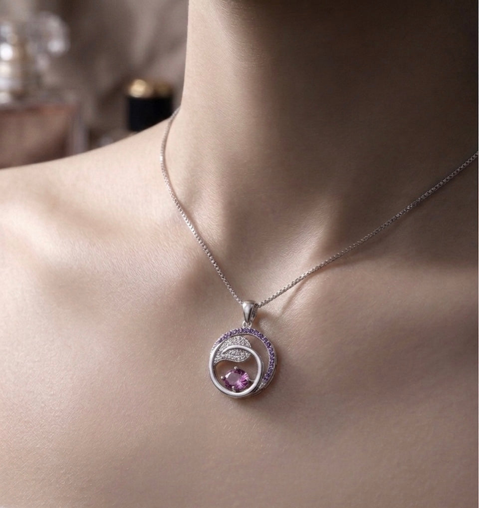 "Mystic Leaf" Alexandrite Pendant – 925 Sterling Silver
