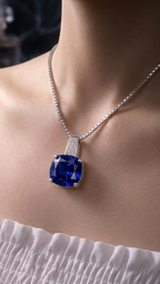 "Royal Trio" Cushion-Cut Pendant – Emerald, Ruby & Sapphire Edition