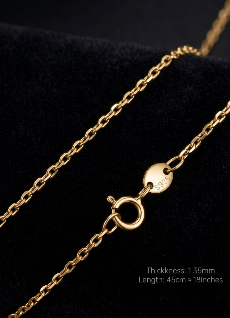 "Golden Hour" Box Chain – 14k Gold Plated 925 Sterling Silver