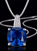 "Royal Trio" Cushion-Cut Pendant – Emerald, Ruby & Sapphire Edition