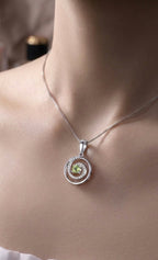 "Peridot Aura" Circular Pendant – 925 Sterling Silver